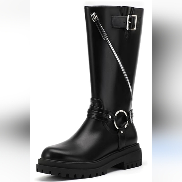 IDIFU Black Riding Boots With 2 In Platform Size 5.5 NWOT - Picture 2 of 7